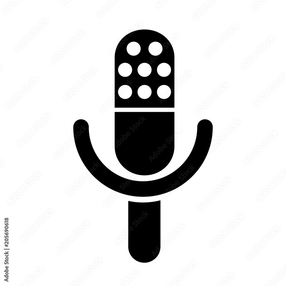 Poster microphone speaker icon for apps and websites – vector