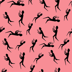 little man seamless pattern, psychedelic vector art