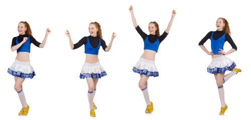 Cheerleader isolated on the white background