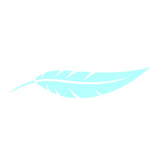 Schematic simple icon feather. Silhouette and stencil