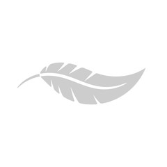 Schematic simple icon feather. Silhouette and stencil