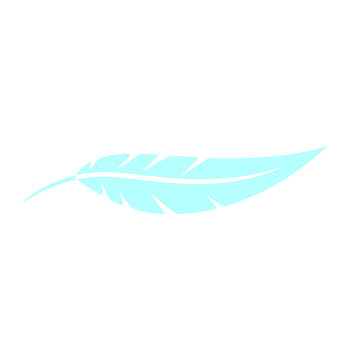 Schematic Simple Icon Feather. Silhouette And Stencil