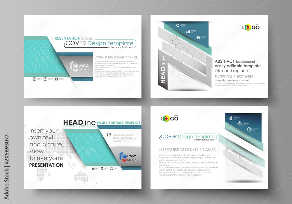 Aufkleber set of business templates for presentation slides. abstract vector layouts in flat design. chemistry