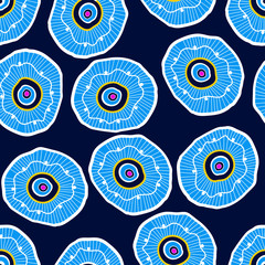 blue circles seamless pattern, abstract art