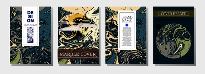 Modern Magazine Cover Template. Business Invitation, Cool Marble Product Design. Nice Japanese Liquid Paint Corporate Identity. Luxury VIP Gift Certicifate Presentation Magazine Cover Design.