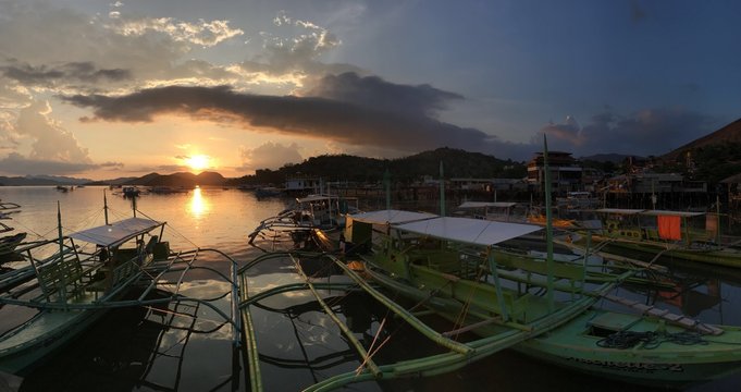 Sunset At Tropical Island, Coron, Palawan, Philippines