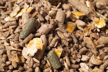  natural sportive  muesli and granules background. for horse.macro