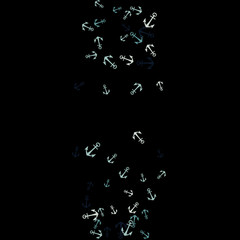 Pretty summer background with anchors. Anchor In Cartoon Free Style. Pattern Art Illustration Vector