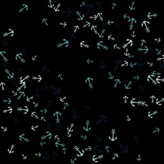 Pretty summer background with anchors. Anchor In Cartoon Free Style. Pattern Art Illustration Vector