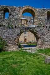Fototapeta na wymiar Picture of the ancient Christian monastery Manasija, central Serbia