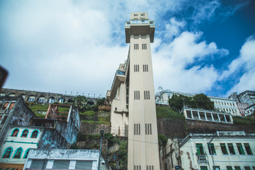 View of Lacerda Elevator in Salvador, Bahia, Brazil.