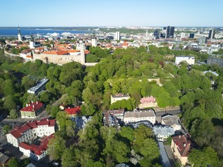 Obraz premium Aerial view of City Tallinn Estonia