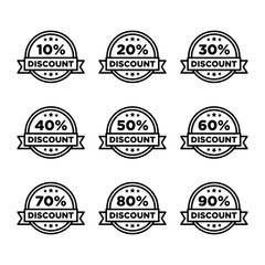 Retro discount badge sell sale promotion vector