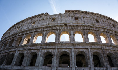 Fototapeta premium Outside walls of the Colosseum in Rome, Italy