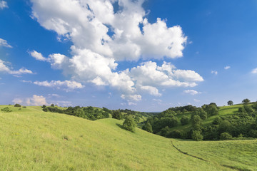 Obraz premium Beautiful landscape of the green hills