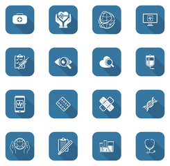 Medical and Health Care Icons Set. Flat Design.
