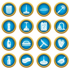 Cleaning icons set. Simple illustration of 16 cleaning vector icons for web