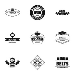 Obraz premium Fashion belt logo set. Simple set of 9 fashion belt vector logo for web isolated on white background