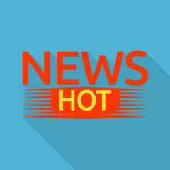 Red hot news logo. Flat illustration of red hot news vector logo for web design