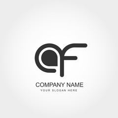 Initial Letter AF Logo Template