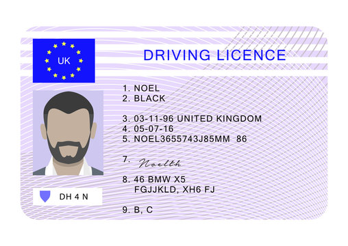 Fake Id Uk Driving License Template Psd