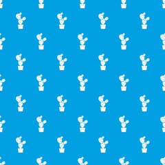 Desert cactus pattern vector seamless blue repeat for any use