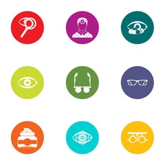 Fototapeta premium Treat vision icons set. Flat set of 9 treat vision vector icons for web isolated on white background
