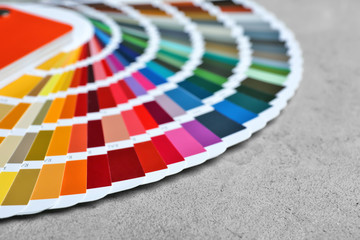 Fototapeta na wymiar Color palette samples on light background