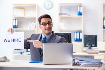 Businessman in recruitment concept  in the office
