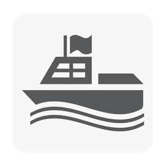 Yacht icon on white.