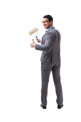 Businessman painter isolated on white background