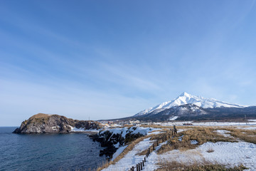 Fototapeta na wymiar 富士野園地と利尻山の風景