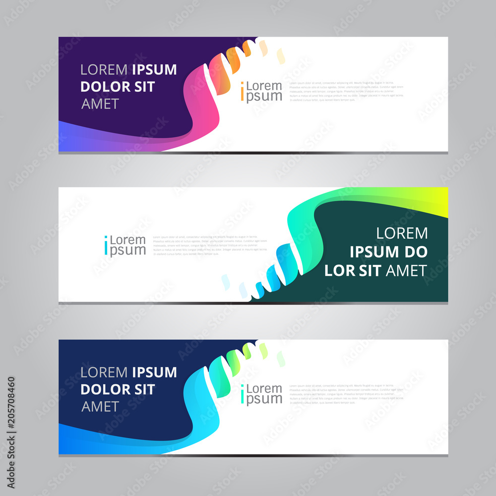Sticker vector abstract design banner web template.