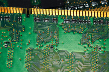 close up on printed circuit board for design