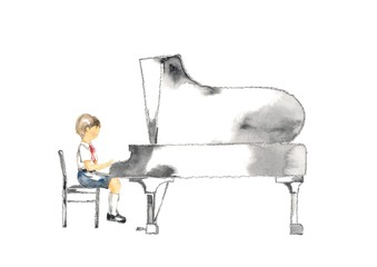ピアノ発表会、男の子