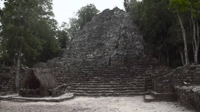 Pyramid Nohoch Mul at the ruins of the Mayan city Coba