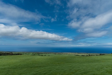 Fototapeta na wymiar Panoramic view of the Kohala Coast on the Big Island of Hawaii taken higher elevation