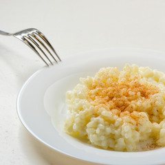 Milchreis mit Zucker und Zimt