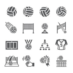 Volleyball icon set