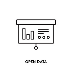 Open data Vector Icon, api symbol. Modern, simple flat vector illustration for web site or mobile app.