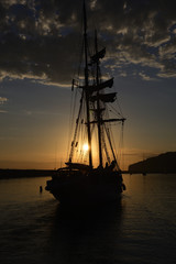 Tall ship sunset
