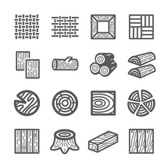 Wood icon set