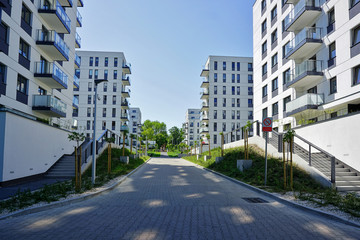 Fototapeta na wymiar New modern housing estate in Lodz