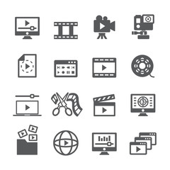 Video content icon set