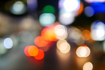 beautiful blurred lights and bokeh in the night life