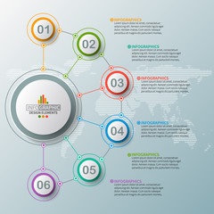 Obraz premium Abstract 3D Paper Infographics