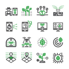 Smart farm icon set