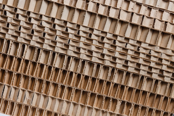Stack of corrugated cardboard, cardboard texture сlose up