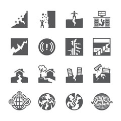 Earthquake icon set