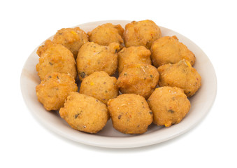 Indian Spicy Street Food Dal Vada Also Know as Moong Dal Vada, Pakoda, Pakode, Pakore, Moong Vada, Pakora or Bhajiya isolated on White Background